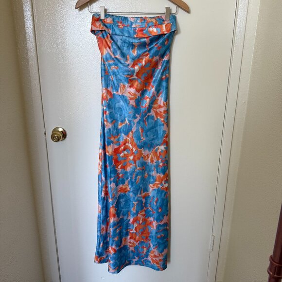 Hello Molly Highway To Heaven Blue Floral Printed Maxi Dress S - Picture 2 of 7